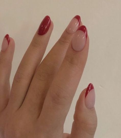 See more of lyfestyleee’s content on VSCO. Red Tip Nails, Milky Nails, Red Acrylic Nails, Subtle Nails, Minimal Nails, Her Nails, Almond Acrylic Nails, Red Nail, Xmas Nails