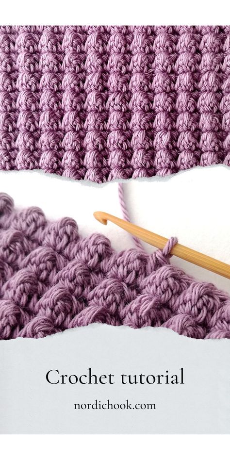 Berry Stitch, Crochet Blanket Stitch Pattern, Granny Square Crochet Patterns Free, Crochet Stitches Guide, Crochet Stitches For Blankets, Crochet Stitches Free, Crochet Stitches Video, Crochet Stitches For Beginners, Granny Square Crochet Pattern