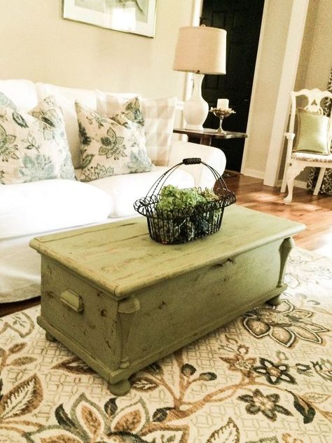 Hope Chest Coffee Table, Cedar Trunk Makeover, Unique Coffee Table Ideas, Hope Chest Makeover, Painted Cedar Chest, Ikea Lack Coffee Table, Chest Makeover, Trunk Coffee Table, Painted Coffee Tables