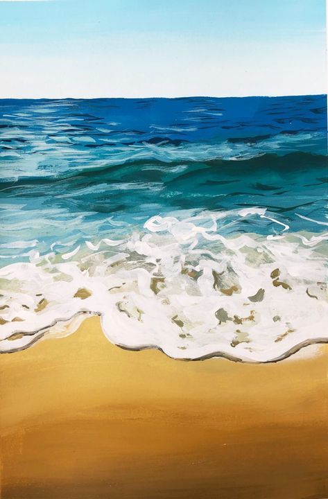 Gouache seascapes class - Cecile Yadro Learn How To Paint, Seascape Art, Art Courses, Abstract Art Landscape, Night Art, Beach Painting, Art Inspiration Painting, Seascape Paintings, Gouache Painting