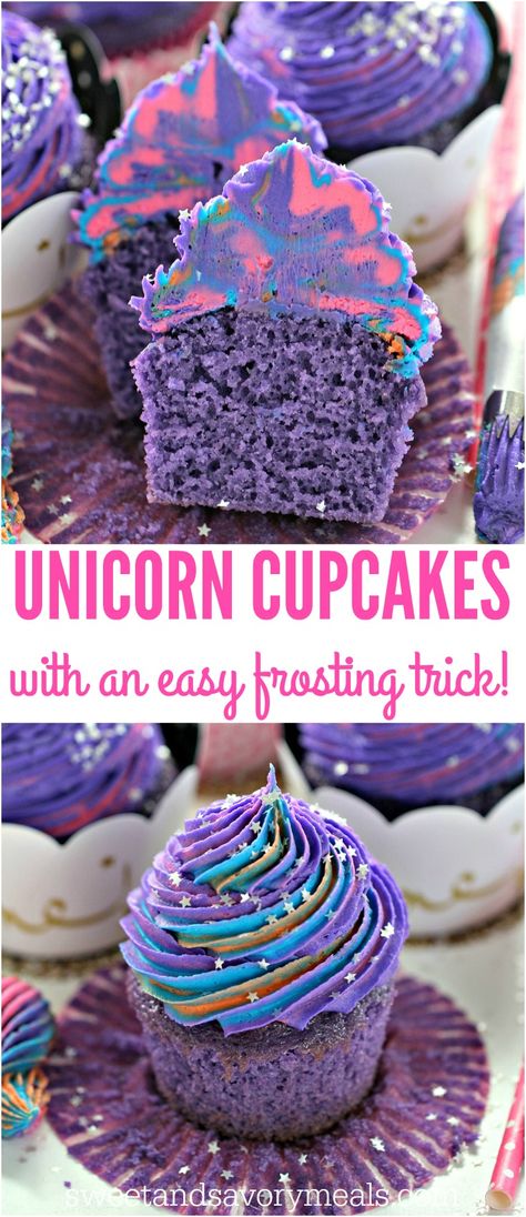 Cupcake Topping, Purple Desserts, Easy Frosting, Purple Cupcakes, Fairy Cake, Unicorn Cupcakes, Oreo Dessert, Unicorn Cake, Cupcake Muffins