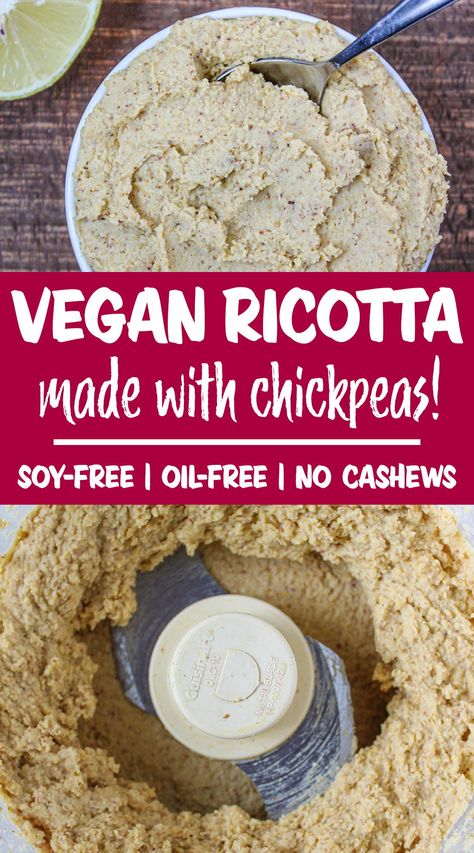 Chickpea Cheese, Vegan Ricotta Cheese, Chickpeas Recipes, Ricotta Cheese Recipe, Sebi Recipes, Dairy Substitutes, Vegan Chickpea Recipes, Healthy Cheese, Oil Free Vegan Recipes