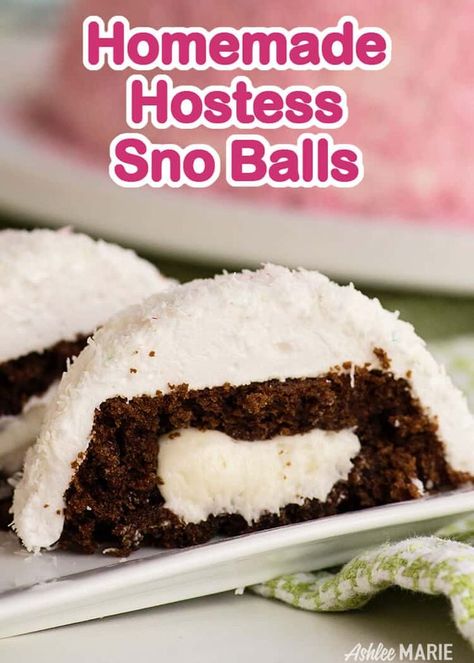 Sno Ball Recipe, Snowball Cake Recipe, Hostess Snack Cakes, Spanish Hot Chocolate, Hostess Cakes, Hostess Snacks, Snowballs Recipe, Hostess Cupcakes, Snack Cakes