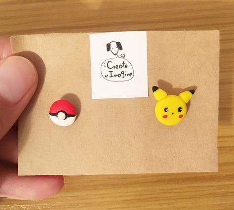 Pokemon Polymer Clay Earrings, Pokemon Earrings Clay, Pikachu Polymer Clay, Pokemon Clay Earrings, Anime Polymer Clay Earrings, Anime Clay Earrings, Pikachu Earrings, Pokemon Earrings, Clay Pokemon