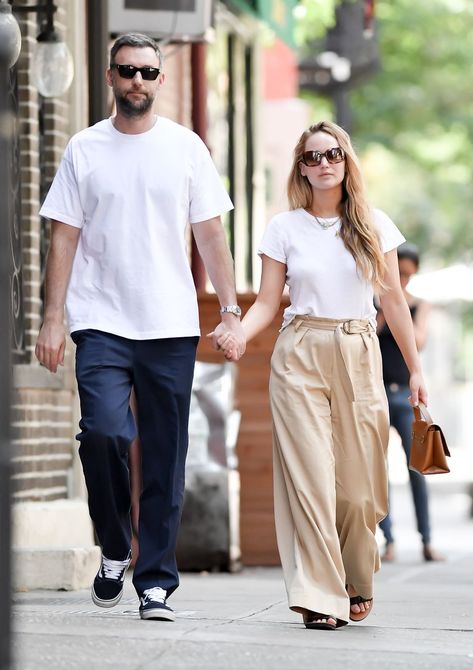 Jennifer Lawrence Outfits, Jennifer Lawrence Street Style, Cooke Maroney, Sagittarius Rising, Jennifer Lawrence Style, Flamboyant Natural, Navy Blue Coat, Blue Maxi Skirt, Nyc Summer