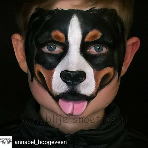 Now that is a puppy face! Thanks Annabel for letting us share your beautiful designs on our #JestPaint IG page! Regrann from… Puppy Face Paint, Dog Face Paints, Animal Face Paintings, Face Painting For Boys, Animal Makeup, Face Painting Easy, Kids Face Paint, Face Painting Halloween, Puppy Face