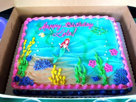 Little Mermaid Birthday Party Ideas | Photo 2 of 15 | Catch My Party Little Mermaid Birthday Party Ideas, Mermaid Birthday Party Ideas, Little Mermaid Birthday Party, Ariel Birthday Party, Little Mermaid Cakes, Mermaid Birthday Cakes, Ariel Birthday, Sea Birthday Party, Mermaid Parties