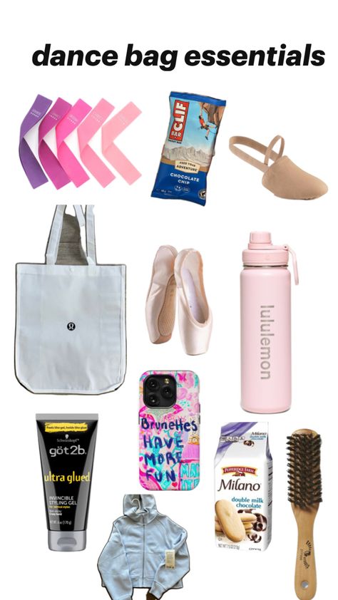 Ballet Bag Essentials, Dance Bag Essentials, Dance Essentials, Competition Outfit, Clif Bars, Ballet Bag, Farm Fun, Workout Routines For Beginners, Pepperidge Farm