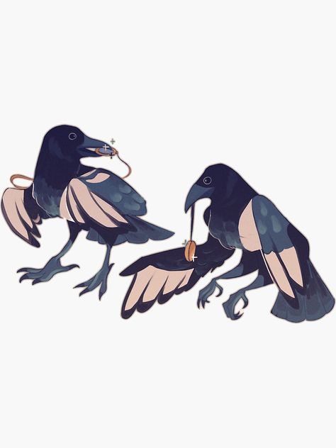 Magpie Character Design, Magpie Aesthetic, Magpie Drawing, Crows Drawing, Magpie Art, Magia Das Ervas, Creature Concept Art, Animal Sketches, Environment Concept Art