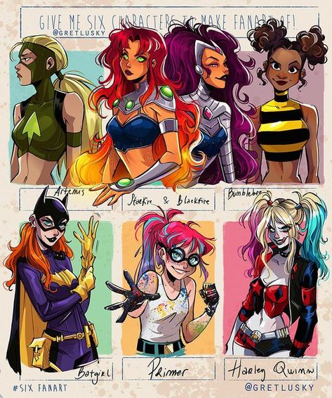 Gretlusky Art, Art Dc Comics, Teen Titans Fanart, Image Princesse Disney, Art Style Challenge, Desen Anime, Arte Dc Comics, Harley Quinn Art, Dc Comics Artwork