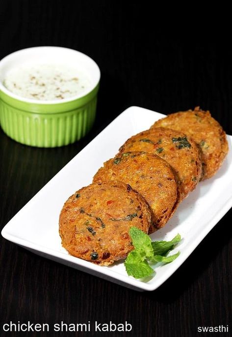 Chicken Shami Kabab, Shami Kabab Recipe, Pakistani Foods, Shami Kabab, Braised Chicken Breast, Grilled Fish Recipes, Mint Chutney, Kabab Recipe, Indian Chicken Recipes