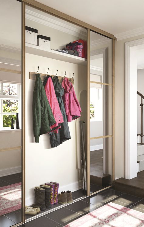 Sliding Wardrobe Doors Design, Living Room Storage Wall, Living Room Storage Unit, Armoire Entree, Wall Storage Unit, Wardrobe Door Designs, Sliding Wardrobe Doors, Mirrored Wardrobe, Hallway Storage