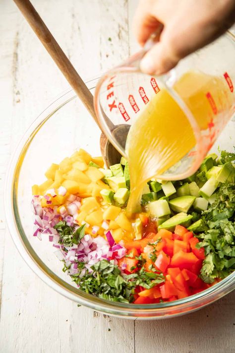 Salad With Mango Dressing, Mango Tomato Avocado Salad, Salad Mango Avocado, Mango And Cucumber Salad, Cucumber Mango Salad Recipes, Green Mango Salad Recipe, Mango Salsa Salad, Vegan Mango Salad, Mango Avacoda Salad