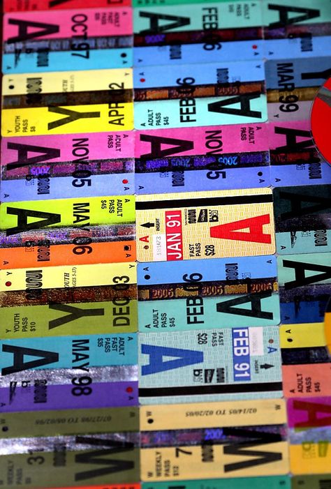 Four years ago, John Kuzich started posting flyers around San Francisco neighborhoods asking people to send him their old Municipal Railway Fast Passes for an art project. [...] more than 15,000 of the wallet-size monthly fare cards have shown up in Kuzich's mailbox or were delivered in person. Placed side by side in his colorful collages, Kuzich says the passes represent San Francisco's shared Muni experience. [...] each pass once belonged to an individual passenger, each with a distinct ide San Francisco Neighborhoods, Fast Pass, Side By Side, Art Project, Mailbox, Card Art, Passenger, Art Projects, The Neighbourhood