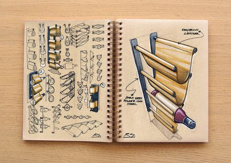 Sketchbook - 2014 on Behance Industrial Sketching, Sketching Skills, Product Sketch, Rustic Bedroom Furniture, Industrial Design Sketch, Furniture Design Living Room, Sketch Markers, Sketch Inspiration, Illustration Sketches