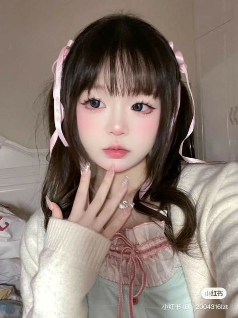 Cute Doll Makeup, Doll Eye Makeup, Kawaii Makeup, Pretty Makeup Looks, Japanese Makeup, Doll Makeup, Cute Makeup Looks, Asian Eye Makeup, Asian Makeup