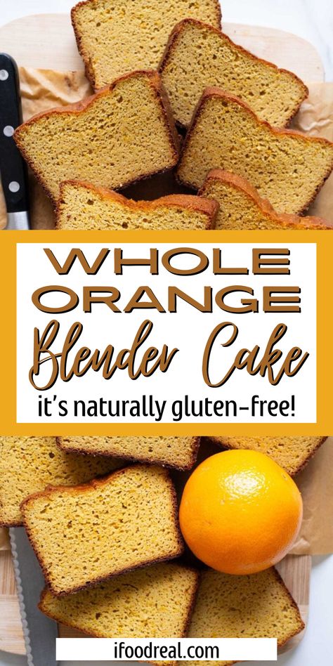 This Whole Orange Blender Cake is literally made in a blender with an entire orange! That includes the peel and let me tell you right now that the flavor is absolutely amazing. It’s intensely infused with orange and the texture is so spongy and soft. Plus, it’s naturally gluten-free, so give this recipe a try today! Blender Cake Recipes Baking, Orange Blender Cake, Cake Blender, Blender Cake, Cake Gluten Free, Decadent Chocolate Desserts, Healthy Baking Recipes, Healthy Recipes Easy Snacks, Almond Flour Recipes