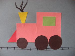 Shape Train! (pinned by Super Simple Songs) #educational #resources for #children Valentines Art For Kids, Train Crafts, Transportation Crafts, Construction Paper Crafts, Shapes Preschool, Transportation Theme, Valentines Art, Shape Crafts, Toddler Art