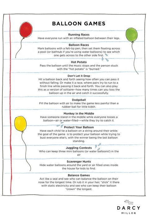 Fun and easy ideas for balloon party games | Darcy Miller Designs #party #celebration #friend #withkids #withfriends #campdarcy #craft #idea #inspo #inspiration #forkids #fromhome #summercamp #activity #forfamily #decor #game #project #easy #games Picnic Game Ideas For Friends, Picnic Activities For Friends, Family Picnic Games, Balloon Party Games, Picnic Themed Parties, Summer Camp At Home, Camp At Home, Picnic Activities, Picnic Games