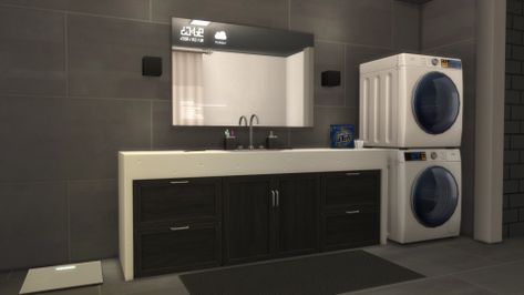 Sims 4 Bathroom Cc, Smart Mirror Bathroom, Sims 4 Bathroom, Modern Bathroom Mirrors, Building A Kitchen, Sleek Bathroom, Chic Bathroom, Modern Laundry Rooms, Smart Bathroom