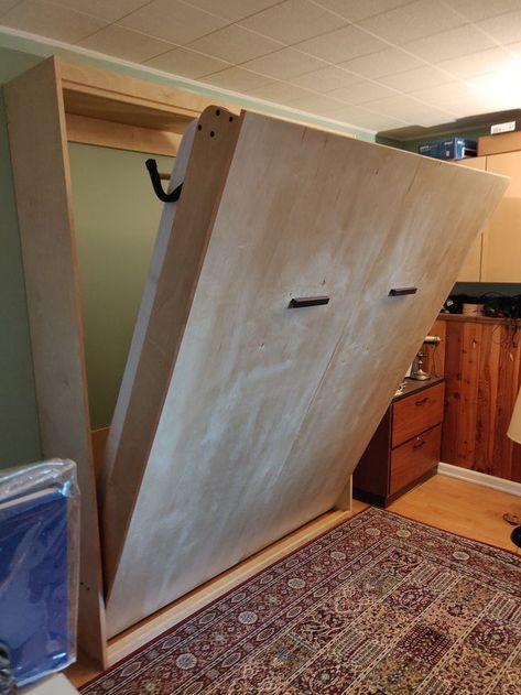 DIY wall bed project Murphey Bed, Diy Murphy Bed Kit, Diy Murphy Bed, Murphy Wall Bed, Murphy Bed Hardware, Murphy Bed Kits, Build A Murphy Bed, Fold Down Beds, Beds Diy