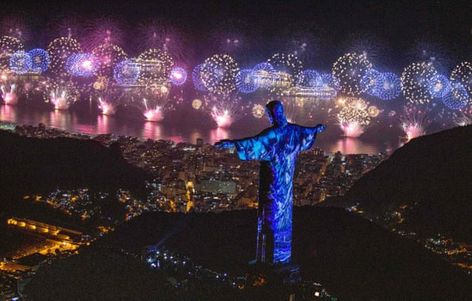 Welcome New Year, Single Travel, Celebration Around The World, Copacabana Beach, New Year Fireworks, Happy New Years Eve, Christ The Redeemer, New Year's Eve Celebrations, New Year Images