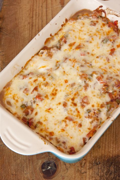 Baked Egg Casserole (Cazuela de Huevos) Huevos Rancheros Casserole, Baked Egg Casserole, Egg Bake Casserole, Healthier Breakfast, Homemade Refried Beans, Homemade Beans, Baked Egg, Egg Casserole, Mexican Foods