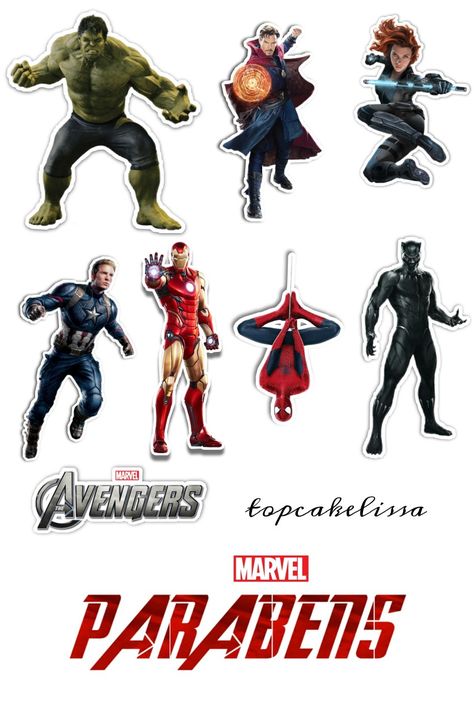 Topo de bolo vingadores Parabéns incluído Cut Outs, Ariel, Thor, Avengers, Cake Decorating, Geek Stuff, Pokemon, Comic Book Cover, Scrapbooking