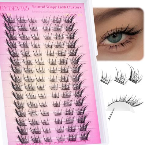 PRICES MAY VARY. Popular Left/Right Manga Lash Clusters: New design and style! This cat eye individual eyelash cluster from EYDEVRO is a very popular style recently, we have distinguished the left and right eyes for you, you can apply them in just 5 minutes. Same lash extensions as the salon professional effect Natural Wispy Manga Eyelash Cluster Extensions: These individual eyelash clusters can naturally elongate and magnify your eyes without being overly heavy or exaggerated. Regardless of the Natural Manga Lashes, Doll Eyelashes, Eyelash Clusters, Manga Lashes, Lash Clusters, Fox Eyes, Cluster Lashes, Diy Lash Extensions, C Curl