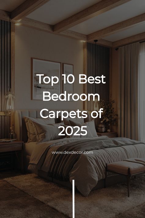 Cozy bedroom interior with a comfortable bed and stylish decor, highlighting the top 10 bedroom carpets of 2025. Rustic Carpet Bedroom, Carpet Bedroom Ideas, Bedroom Carpet Ideas, Karastan Carpet, Runner Bedroom, Bedroom Carpets, Carpet Ideas, Textured Carpet, Carpet Bedroom