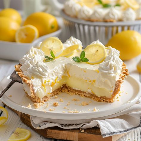 Overview How To Make Lemon Icebox Pie Icebox Pie Recipes, Easy Lemon Icebox Pie, Icebox Pies, Lemon Cream Pie, Dessert Pies, Lemon Icebox Pie, Lemon Pie Recipe, Lemon Treats, Icebox Pie