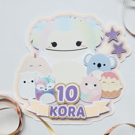 Squishmallow Cake Topper and Cupcake Toppers. Cute and assembled and ready for your Birthday party! Squishmallows Cake, Cake Topper Free Printable, Squishmallow Cake, Custom Squishmallow, To My Daughters, Birthday Items, Cupcake Toppers, So Excited, Cake Topper