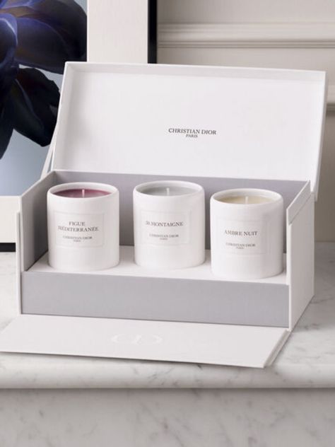 Candle Packaging Design, Christian Dior Paris, Fragrance Packaging, Home Smell, Candle Aesthetic, Candle Packaging, Candle Business, Candle Inspiration, Candle Gift Set