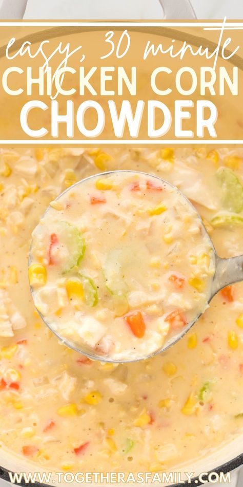 Quick Corn Chowder, Chicken And Creamed Corn, Corn Chowder With Evaporated Milk, Easy Chicken And Corn Chowder, Creamed Corn Soup Recipes, Corn Chowder With Creamed Corn, Chowder Recipes Chicken, What To Do With Creamed Corn, Recipes Using Canned Creamed Corn