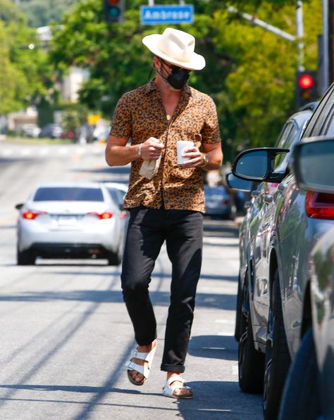 Mens Birkenstocks: How Do We Feel About It? | Vogue Birkenstock Outfit Men, White Birkenstocks, Men Birkenstock, Birkenstock Outfit, Wild Outfits, Most Popular Shoes, Birkenstock Men, Glam Slam, Leopard Print Shirt