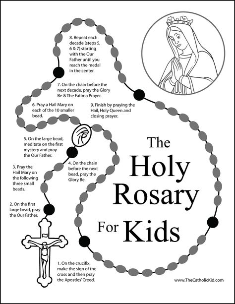 How to Pray the Rosary for Kids - TheCatholicKid.com Hail Mary Prayer For Kids, Rosary For Kids, Praying The Rosary Catholic, Ccd Activities, Fatima Prayer, English Prayer, Closing Prayer, Pray The Rosary, Apostles Creed