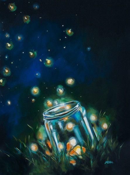 Firefly Painting, Prophetic Painting, Fireflies In A Jar, Firefly Art, Empty Canvas, Facebook Art, Light Of Christ, Jar Art, Shine The Light