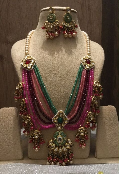 Kundan Pandent, Stone Work Dress, Meenakari Jewellery, Perhiasan India, Headpiece Jewelry, Colorful Necklace, Traditional Jewellery, Gold Pendant Jewelry, Egypt Art