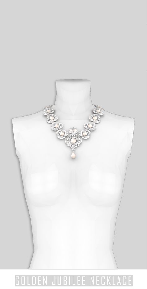 Golden Jubilee Necklace | sims 4 cc custom content accessories Sims 4 Cc Royal Accessories, Sims 4 Cc Diamond Necklace, Sims 4 Wedding Jewelry, Sims 4 Jewellery, Sims 4 Diamond Necklace, Sims 4 Bridal Cc, Sims 4 Cc Jewelry Necklaces, Sims 4 Cc Accessories Necklaces, Sims 4 Cc Wedding Hair