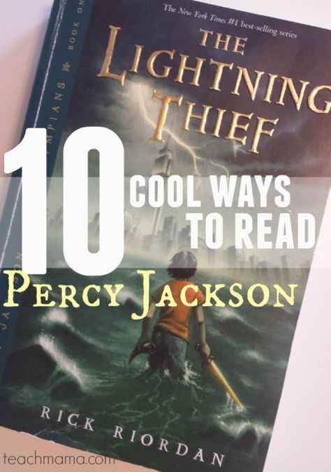 10 ways to read percy jackson | teachmama.com Percy Jackson Lightning Thief Activities, Percy Jackson School Projects, Percy Jackson Unit Study, Percy Jackson Classroom, Percy Jackson Activities, The Lightning Thief Book, Sophomore English, Percy Jackson Lightning Thief, The Trials Of Apollo