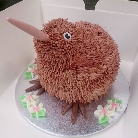 Kiwi Drink, Desserts For Parties, Kiwi Cake, Bird Birthday Parties, Bird Cake, Moving To New Zealand, Bird Cakes, Kiwi Bird, Bird Birthday