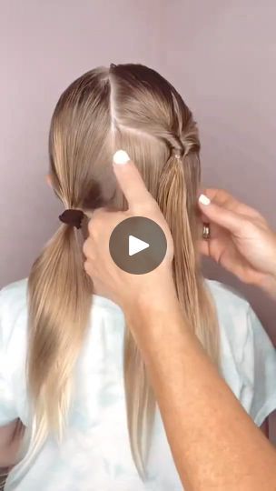 8.9K views · 107 reactions | EASY HAIRSTYLE FOR SCHOOL 🏫 | By Panda M22 | Here's a cute hairstyle. Divide
the hair in half. Take a small section on top. An elastic
bandit. Then you're just going to do a simple pull
through. So just pull the tail towards the head. Tighten it
up. Gather the rest of the hair. Add an elastic band.
You're going to do another pull through. Right towards the head
that tail. And then you have one side done. Repeat right on
the other side. Grab the hair in the bottom. Add the elastic
band. Do another pull through and you have matching pigtails.
I love the style. Super cute. Love for you to follow us for
more hairstyles. A Cute Hairstyle, Hairstyle For School, Pajama Day, Easy Hairstyles For School, Cute Hairstyle, Easy Hairstyle, Pull Through, Hairstyles For School, Half Up