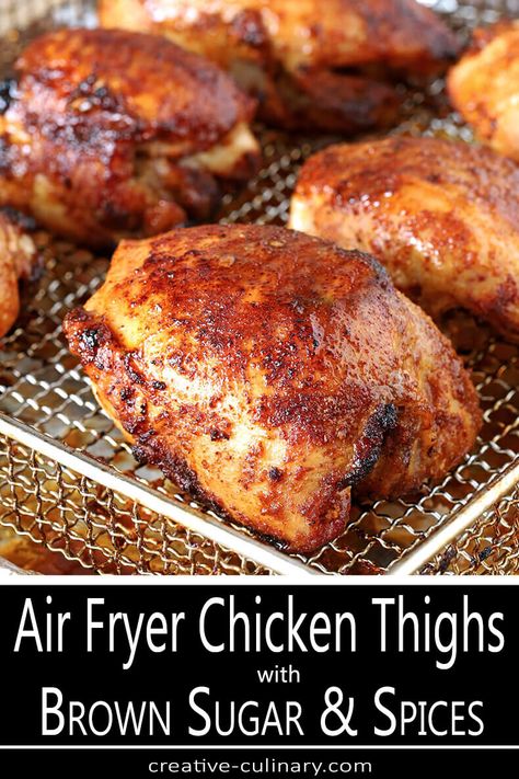 Air Fry Chicken Thighs, Air Fry Chicken, Air Fryer Recipes Chicken Thighs, Samsung Oven, Air Fryer Fried Chicken, Air Fryer Chicken Thighs, Brown Sugar Chicken, Fry Chicken, Oven Chicken Recipes