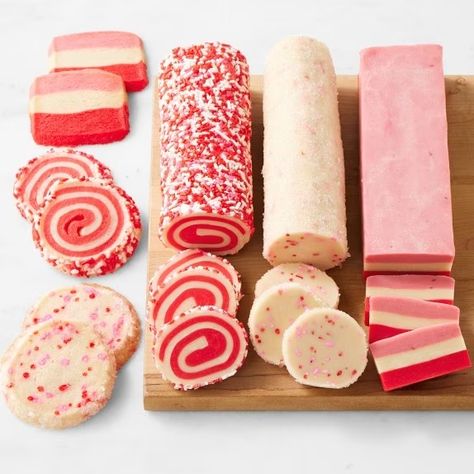 Tabletop Shop All | Williams Sonoma Galentines Party Decor Food, Valentine’s Day Cookie Cake, Xoxo Cookies, Valentines Day Deserts, Pinwheel Sugar Cookies, Gourmet Cookie, Valentines Baking, Valentines Cookies, Heart Sprinkles