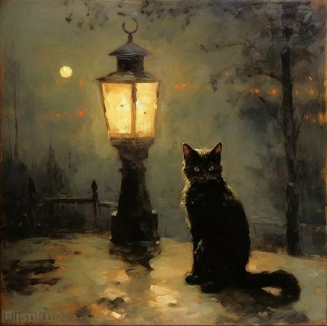 A Black Cat, Gothic Aesthetic, Pinturas Disney, Witch Art, Ethereal Art, Cat Painting, Dark Art, Cat Art, Aesthetic Art