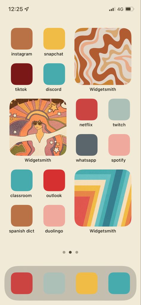 Iphone Home Screen Layout Retro, Retro Ipad Homescreen, Retro Home Screen Iphone, Groovy Homescreen, Hippy Homescreen, Retro Homescreen Layout, 80s Home Screen, Retro Iphone Icons, Retro Iphone Layout