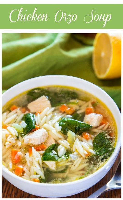 Summer Chicken Noodle Soup, Traditional Dinners, Lemon Orzo Soup, Lemon Chicken Orzo, Orzo Soup Recipes, Sliced Lemon, Lemon Chicken Soup, Orzo Soup, Orzo Recipes