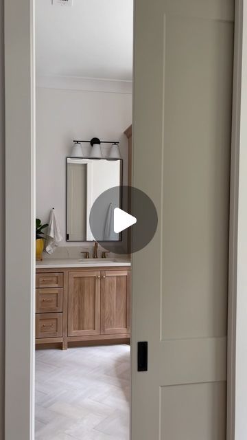 Nicole - Home & Style on Instagram: "THE NONNEGOTIABLES   1. A space saving pocket door  2. Wall mounted faucet and freestanding tub 3. Custom built in storage tower 4. Shaving niche designed for my clients height  What would you add or change to the primary bathroom design?" Shaving Niche, Bathroom Pocket Door Ideas, Bathroom Pocket Door, Pocket Door Bathroom, Bathroom Selections, Primary Bathroom Design, Pocket Doors Bathroom, Bathroom Layout Ideas, Wall Mounted Faucet