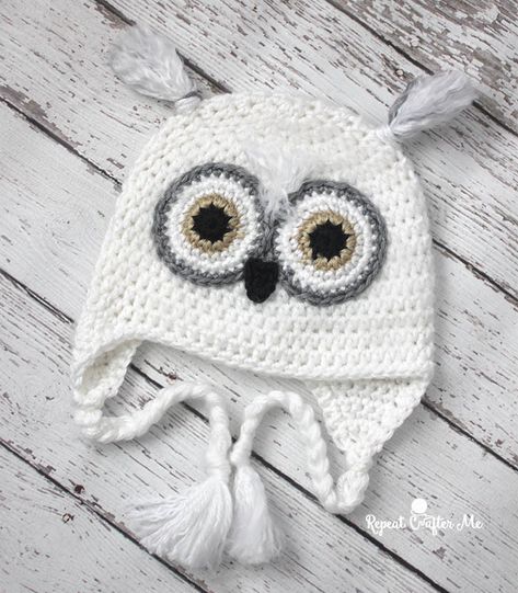 Crochet Patterns Hats Kids, Crochet Headband Free, Crochet Owl Hat, Crochet Animal Hats, Repeat Crafter Me, Crochet Baby Beanie, George Pig, Hat Patterns Free, Owl Hat