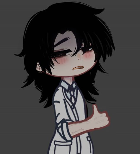 Mullet Gacha Club, Gacha Hair Ideas Male, Gacha Club Oc Ideas, Gacha Styles, Gacha Custom Poses Couple, Oc Gacha Club, Gacha Nox, Black Hair Boy, Chibi Body